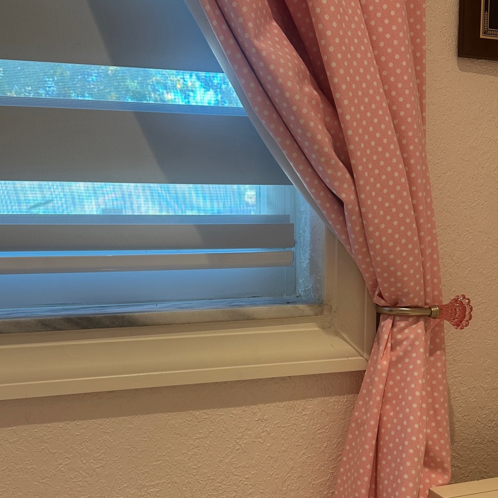 Pottery Barn Pink Polka Dot Black Out Curtains